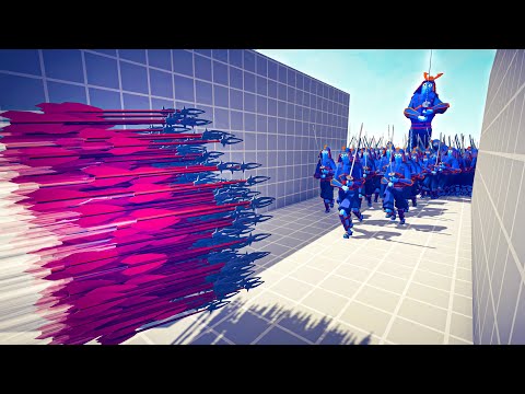 CAN 100x SAMURAI & GIANT CROSS THE CORRIDOR? - Totally Accurate Battle Simulator