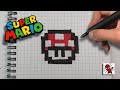 Drawn Pixel Art How To Draw Mushroom From Mario Pixelart