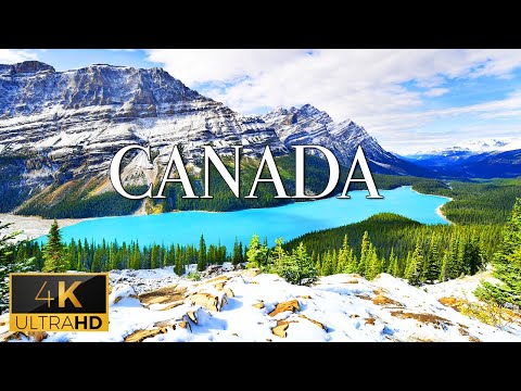 FLYING OVER CANADA (4K Video UHD) - Soothing Piano Music With Beautiful Nature Video For Relaxation