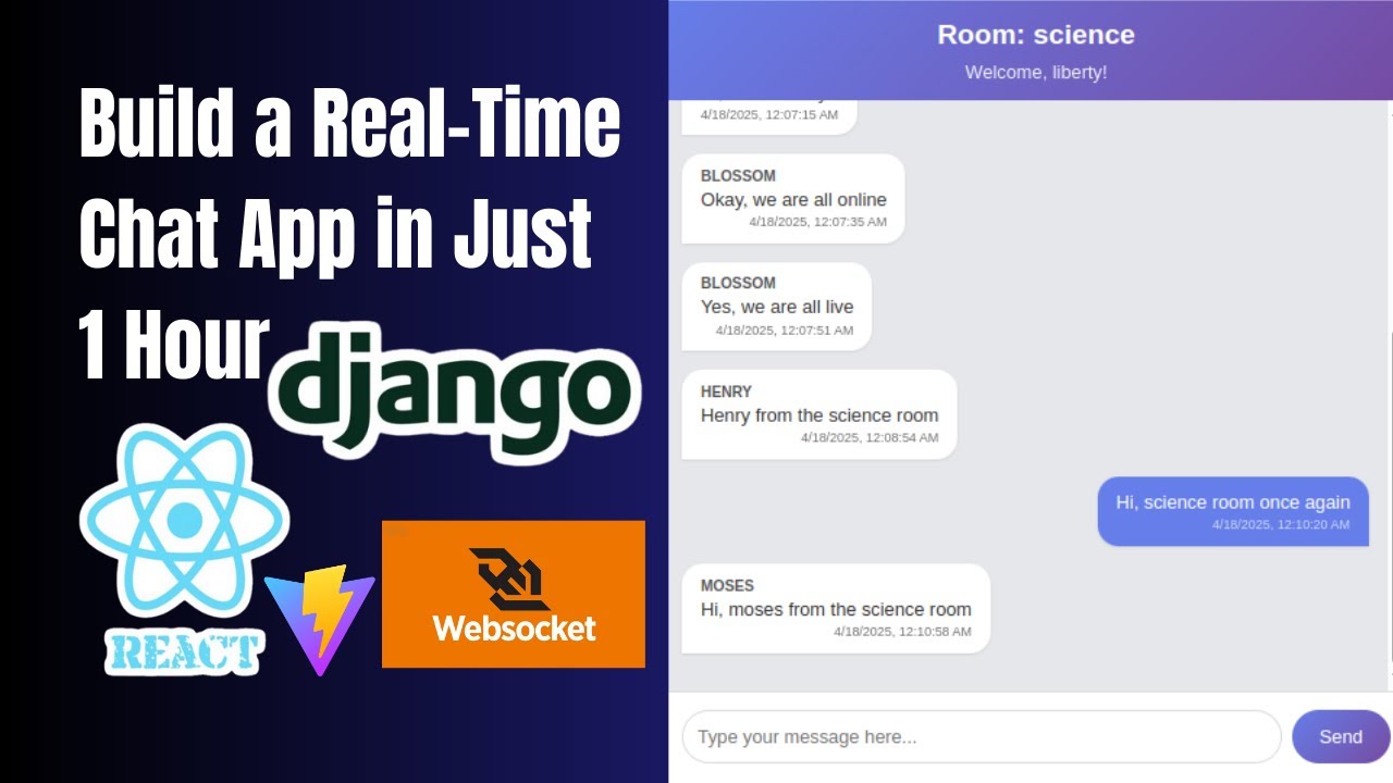 🚀 Build a Real-Time Chat App in Just 1 Hour | Django + React + WebSockets
