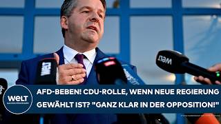 SCHULZE: Nach AfD-Beben! CDU-Rolle, wenn neue Regierung gewählt ist? "Ganz klar in der Opposition!"