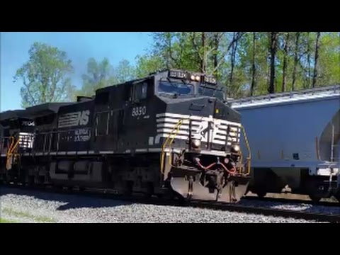 [NS]8890 D9-40CW,7604 ES40DC,9471 D9-40CW Leads NS 119 Leaving the Yard & Long Train