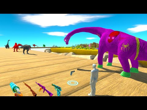 FPS AVATAR vs SPIDERGIRL BRACHIOSAURUS RESCUE MISSION - Animal Revolt Battle Simulator