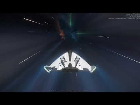 Star Citizen 3.21 PTU server - Stanton-to-Pyro Jump Point nebula and station