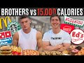 BROTHERS vs 15,000 CALORIE CHALLENGE | Epic Cheat Day