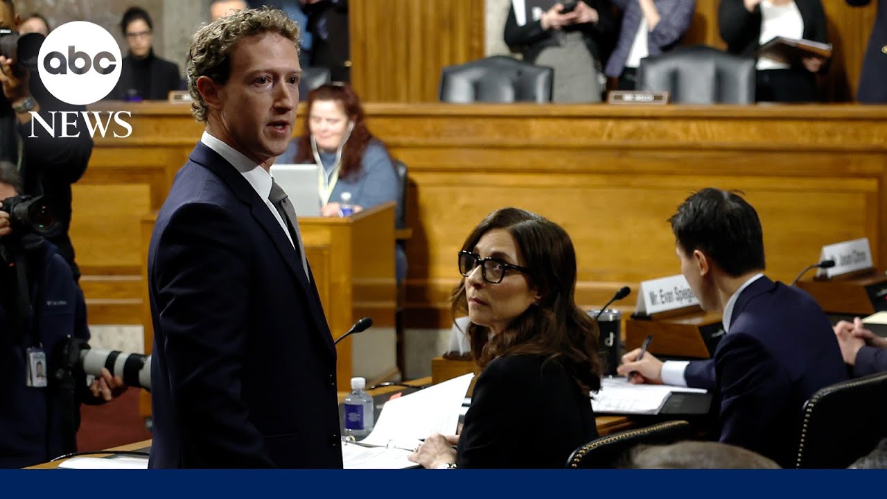 Moment Mark Zuckerberg apologizes to families of children harmed online