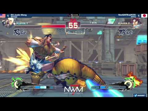 #NWM7 #USF4 WSF - EG Justin Wong (RUF) vs NeoGAF KojiKOG (HAW)