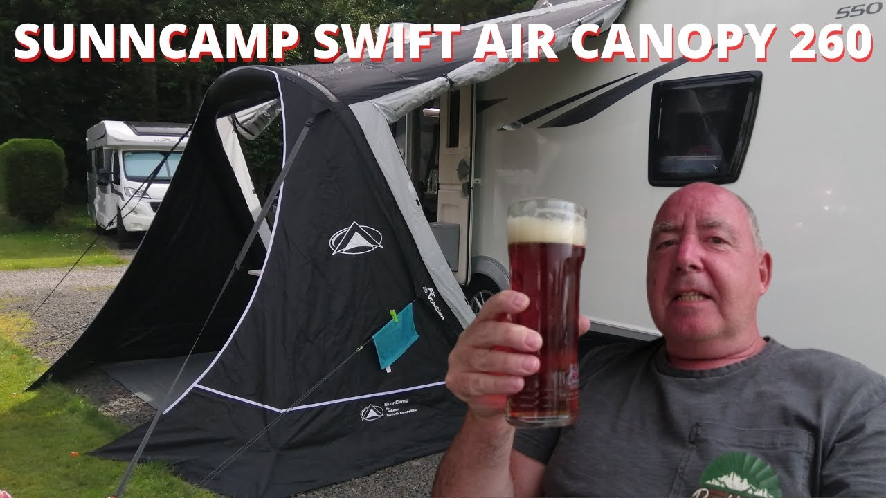 Watch video SUNNCAMP SWIFT AIR CANOPY 260 - First time use Now SUNNCAMP SWIFT AIR CANOPY 260 - First time use