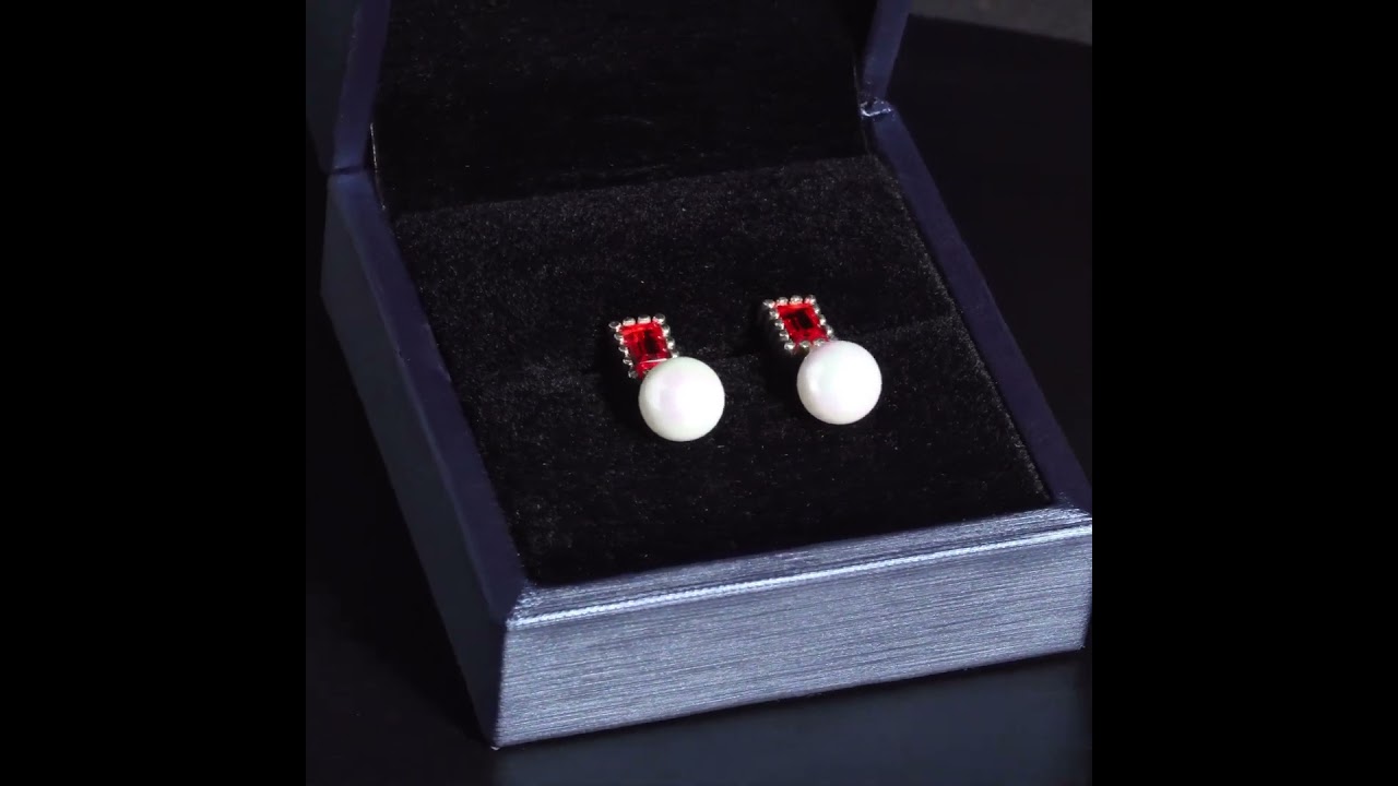 Khuyên tai bạc ECJ32 Silver Pearl Drop s925 ChariotJewelry