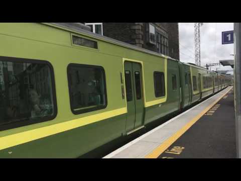 Irish Rail DART 8520 EMUs 8639/8640 + 8627/8628 depart Grand Canal Dock for Malahide (28/7/17)