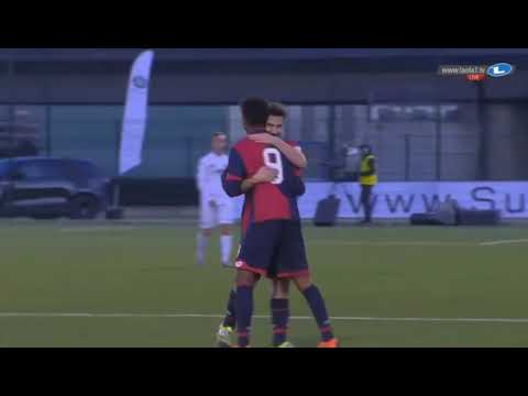 Genoa U19 youth player scores goal with his ass arse bum in italian football youth game.