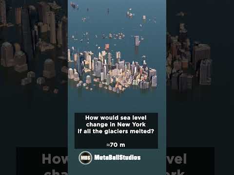 How would Sea level Change in NY if all the Glaciers melted? 🤯🧊🗽