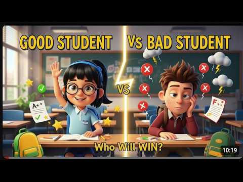 Good Student vs Bad Student | Who Will Win in School? | 3D Kids Animation (Ages 3–10)