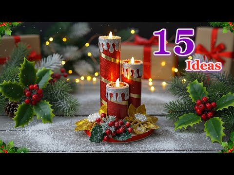 15 Easy Christmas Candle Centerpiece ideas from simple materials | DIY Christmas craft idea 66☃️