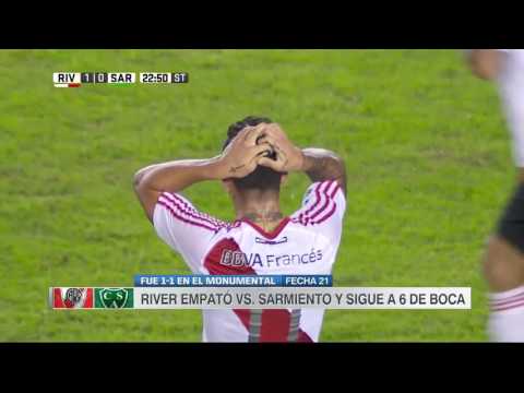 Resumen Completo - River 1 - 1 Sarmiento (Junín) - Primera DIvisión 2016/17 - Fecha 21