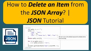 How to delete an item from the JSON Array? | JSON Tutorial