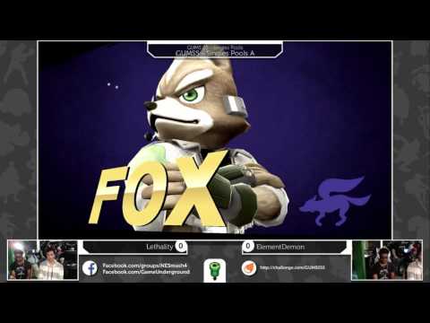 GUMS05 Singles (Pools) - FoH ElementDemon (Fox) vs Lethality (Dark Pit/Roy)