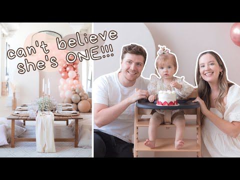 baby girl's 1st birthday party!! decor, cake smash + IKEA play kitchen DIY