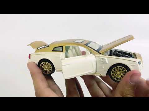 Металлическая машинка Double Horses 1:32 «Rolls-Royce Wraith» 32431 свет и звук, инерционная / Бело-Золотистый