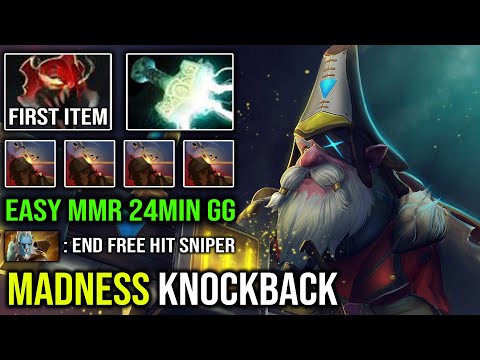MADNESS MACHINE GUN Solo Mid Sniper EZ 24Min GG | 100% Free Hit with Max Speed Lightning DotA 2