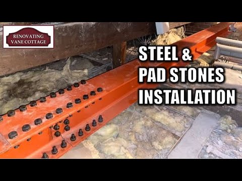 Loft / Attic Conversion 1/9 - Steel & Pad Stones Install - UC 203X203X46 RSJ | Vane Cottage #23