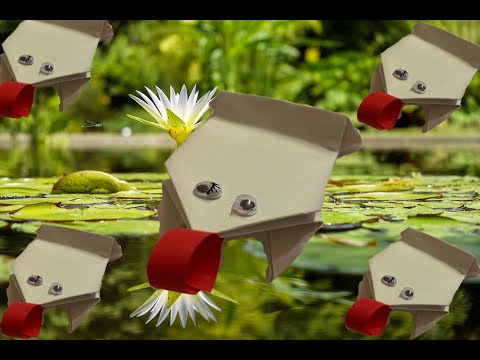 🐸 Springender Origami Frosch basteln mit Kindern. 🐸 👍einfach und schnell... 👍