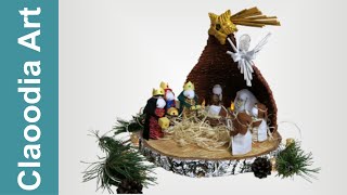 Szopka Bożonarodzeniowa z papierowej wikliny i filcu (DIY Christmas crib, paper wicker, felt)