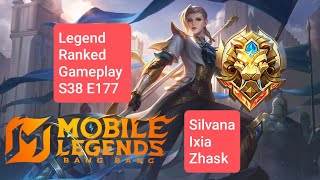 Legend Ranked Gameplay S38 E177 Menuju Global MLBB! [Silvana, Ixia, Zhask]