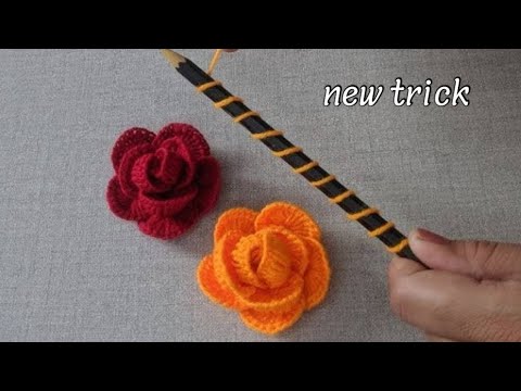 Amazing woolen Rose making ideas using pencil