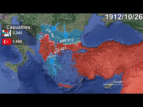 The First Balkan War using Google Earth