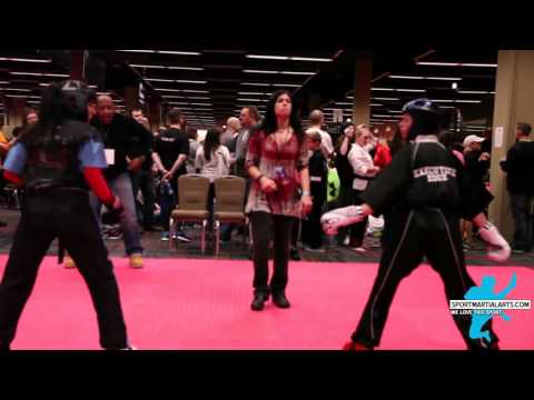 Melanie Ortiz vs  Ashley Christensen Team Sparring Rd 1 - 2016 AKA Warrior Cup