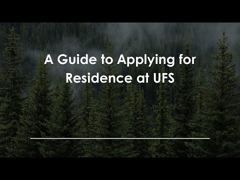 A Guide to Applying for Residence at UFS
