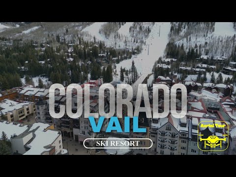 Vail Colorado Winter Aerial Views in 4K