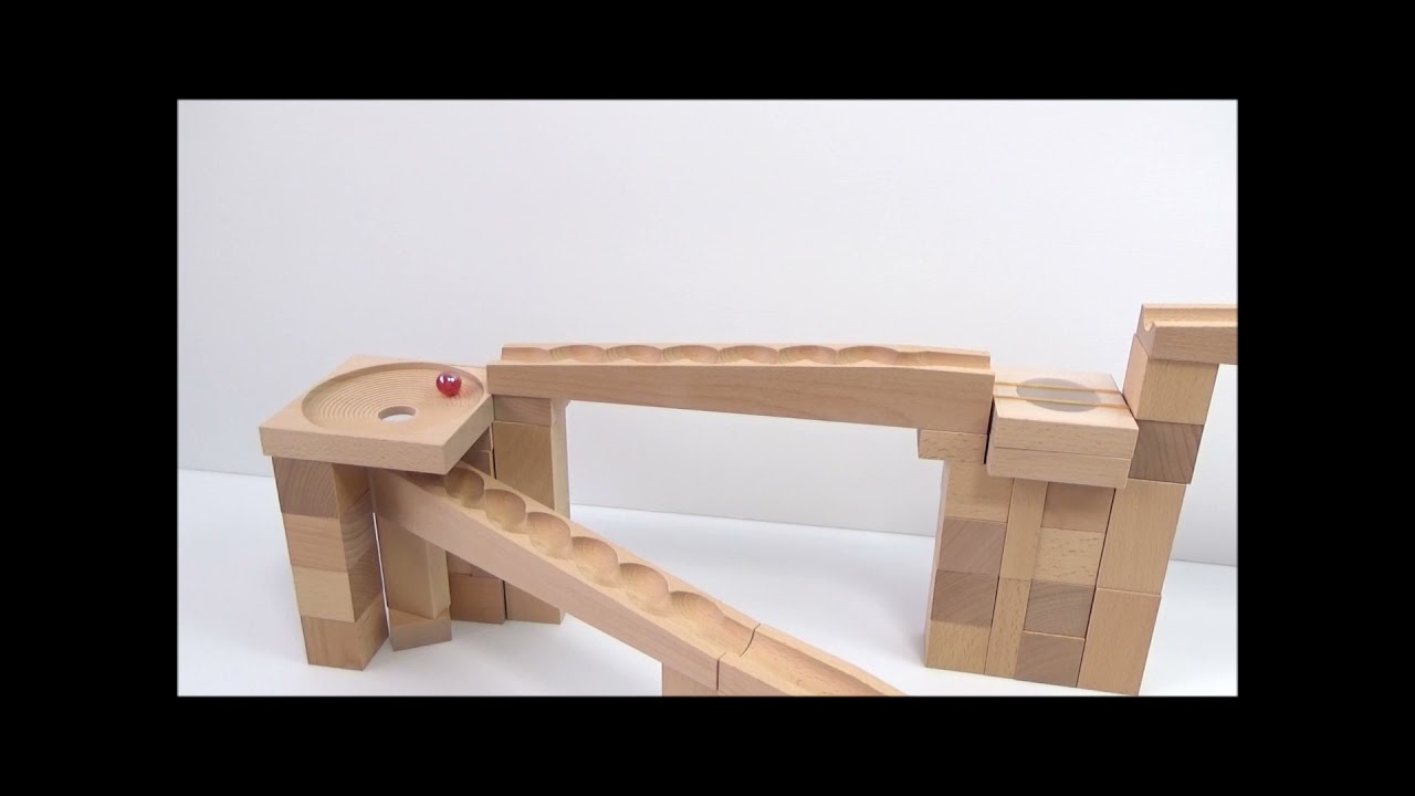 「クルクルうずまきスロープセット」木のおもちゃ・玉の道・ビー玉転がし・ピタゴラスイッチ