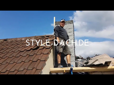 Schornstein verschiefern - Schieferdeckung an Kamin - Beispiele - Verkleidung Schornstein