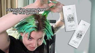 trying to get GREEN dye out of my hair without using bleach (this better work 🙂)