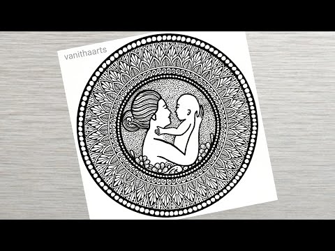 Mother s Day Mandala Art how to draw mandala for beginners Mother s Day Drawing Doodle