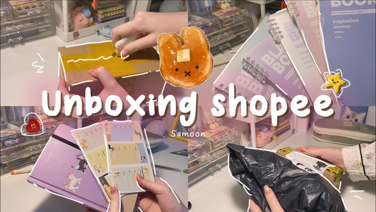 UNBOXING SHOPEE HAUL || Sắm đồ dùng học tập mới trên shopee cùng mình 📓 ִֶָ⋆☆｡･:* | Samoon