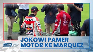 Momen Presiden Jokowi Perlihatkan Motor Kesayangan pada Marc Marquez