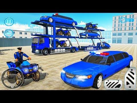 US Police limousine Car Quad Bike Transporter - Android Gameplay