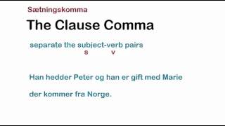 Danish Commas - The Clause Comma