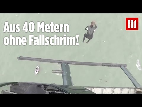 Dieser Typ springt aus 40 Metern ohne Fallschirm aus einem Heli