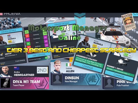 Motorsport Manager Online - Best and Cheapest Tier 3 Strategy after update