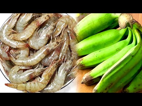 কাঁচকলা ও চিংড়ি মাছের দুর্দান্ত মজাদার বাঙালি রেসিপি | Raw banana and shrimp cooking recipe 