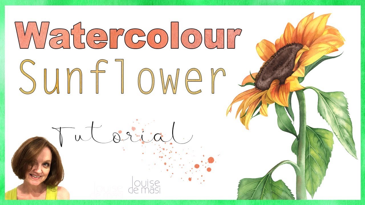 How to paint a Sunflower in Watercolor // Watercolour Sunflower 🌻
