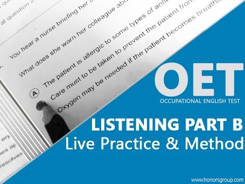 Solving: OET Listening Part B | Method | Live Practice