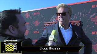 Jake Busey talks wearing fake breasts in season 3 of 'Stranger Things' video