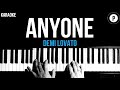 Demi Lovato - Anyone Karaoke SLOWER Acoustic Piano Instrumental Cover Lyrics