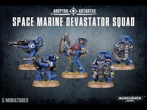 40K Space Marine Devastator Squad 2015 Unboxing Games Workshop