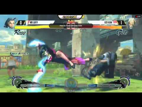 Capcom Cup USF4: Luffy (Rose) vs Xian (Gen) with Twitch chat at intervals